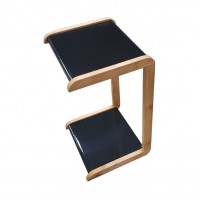 Мобильный прикроватный мини-столик (квадрат). Цвет: черный. Ножки: ольха